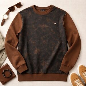 Tony Montana Acid Wash Crewneck Sweatshirt Espresso Brown XL — NWT